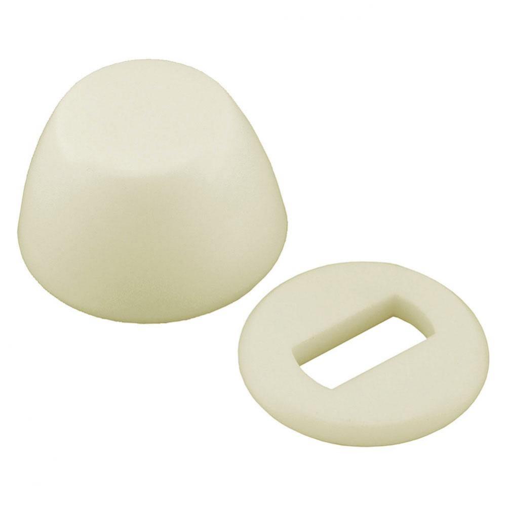 Bulk Pack of Bone Round Closet Bolt Caps with Washer, 100 pcs. of Each