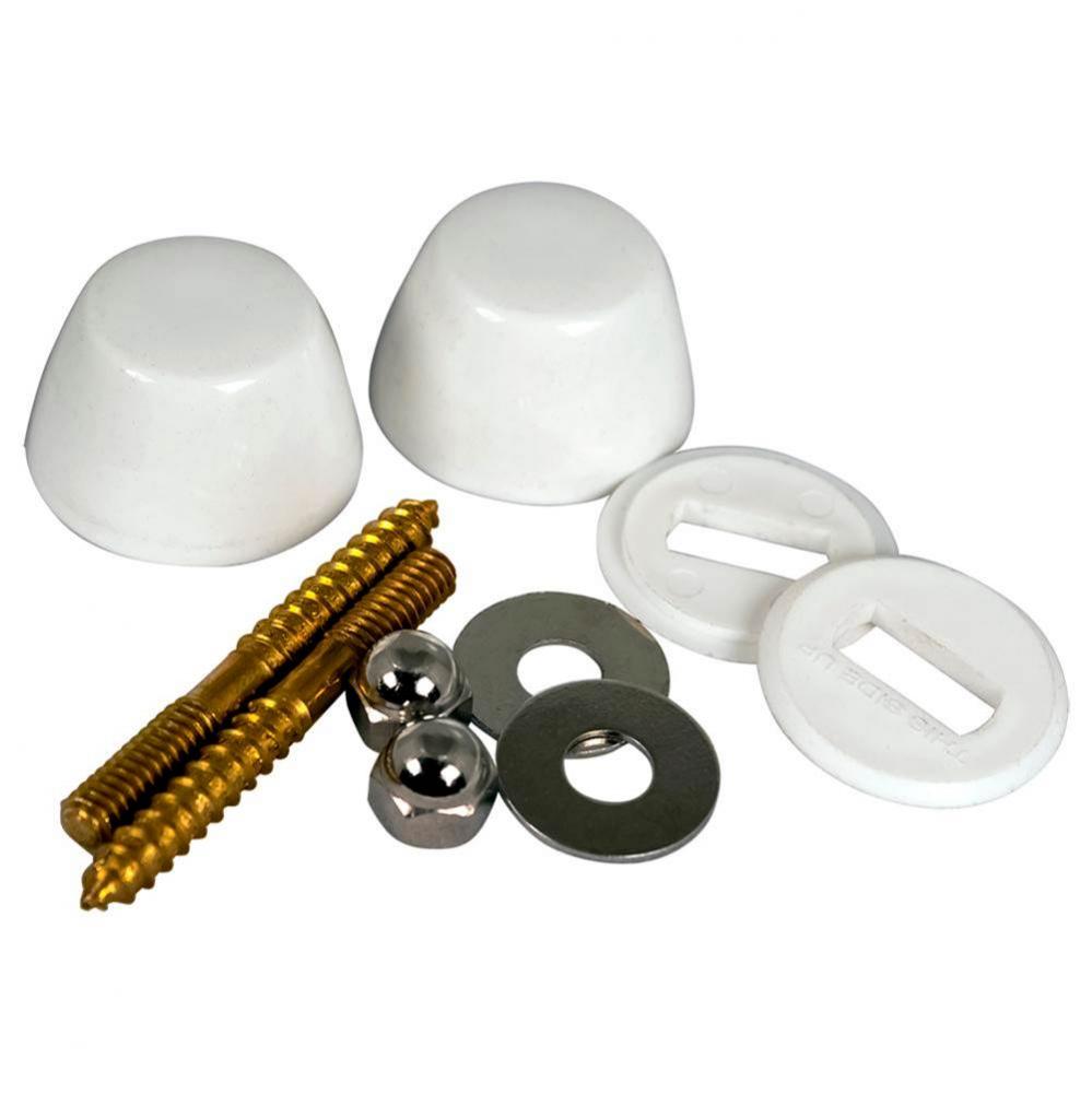 White Round Closet Bolt Caps with Toilet Bolts