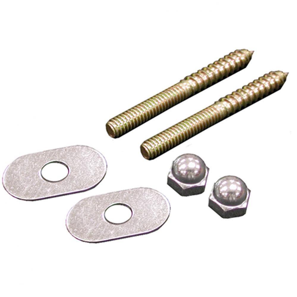 50 Pairs of 5/16'' x 2-1/2'' Brass Plated Closet Screws with Oval Washers and