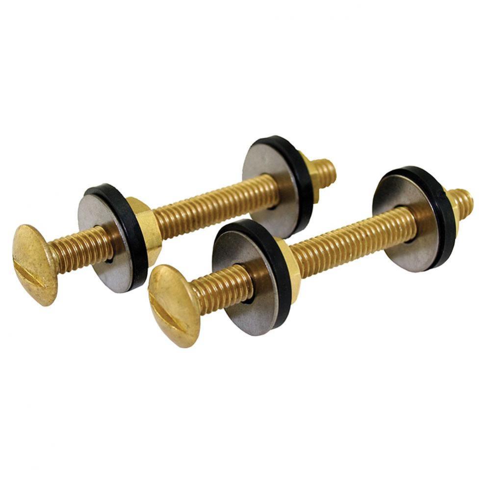 5/16'' x 3'' Tank to Bowl Bolt Set with Brass Plated Bolt and Hex Nut, 50 Pair