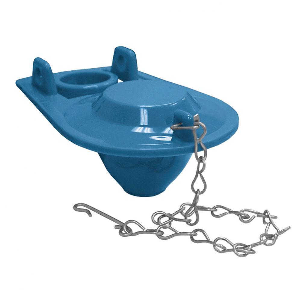 Carded Blue Vinyl Fit-All Flapper with 9'' Stainless Steel Chain and Hook