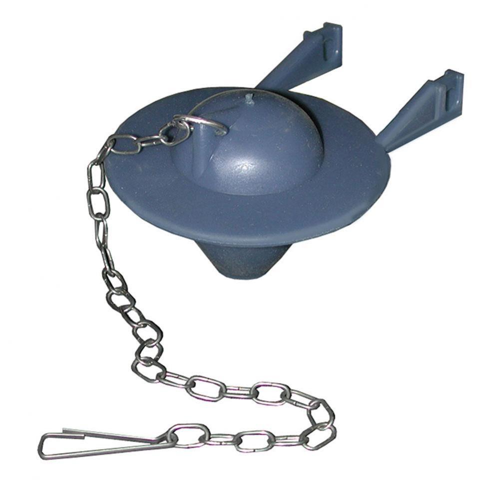 Blue Vinyl Flapper with 9'' Stainless Steel Chain and Hook, Carton of 100