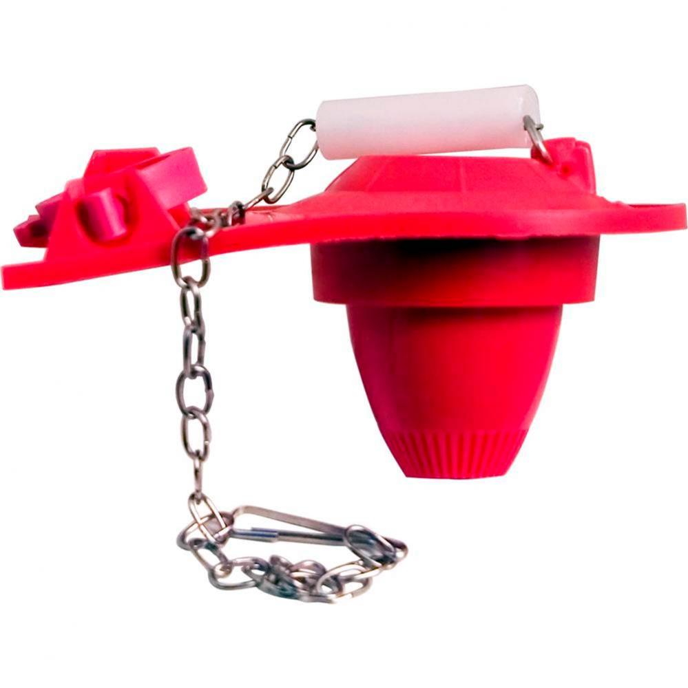 Red Flapper, 2-Way Water Saver Flapper with Stainless Chain