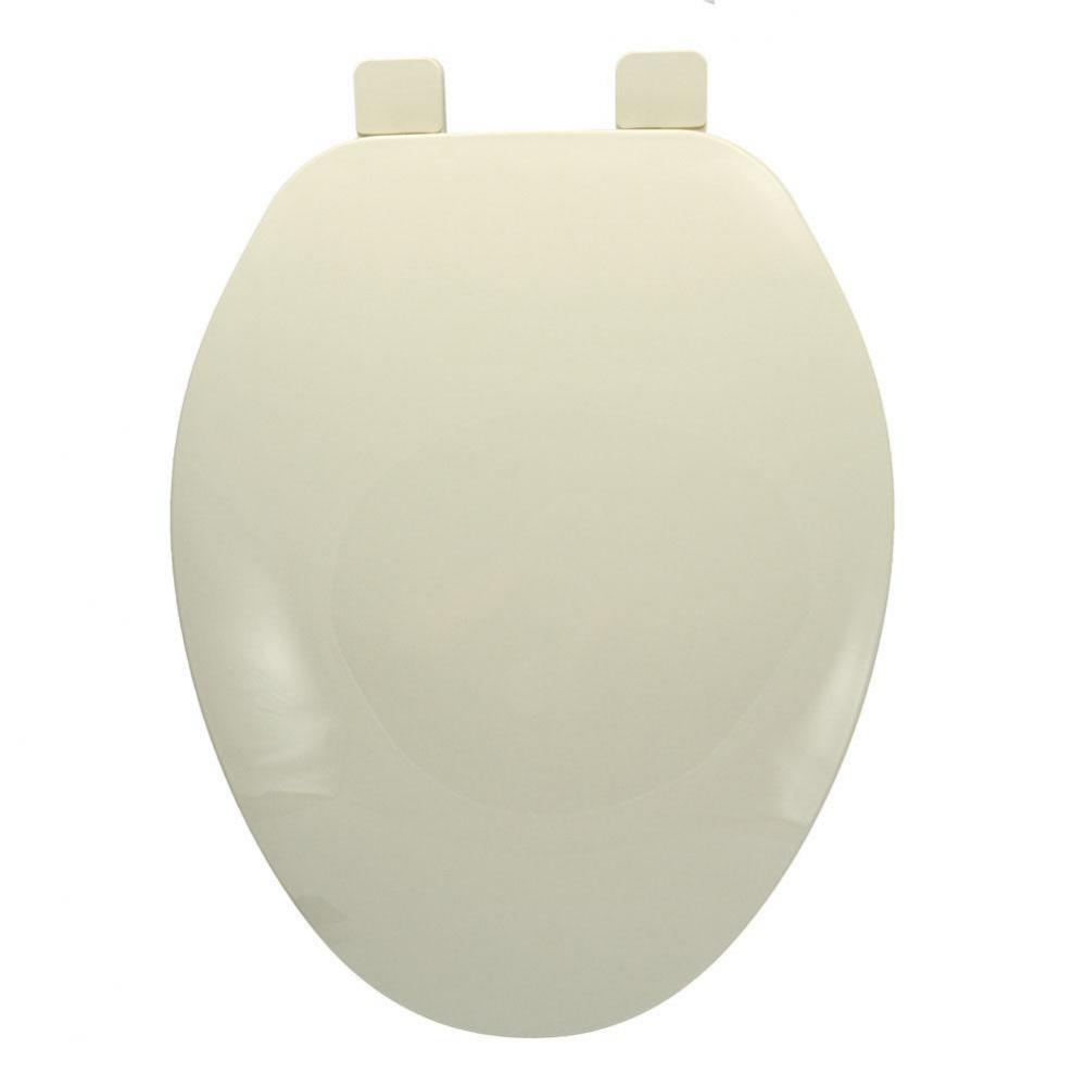 Builder Grade Plastic Toilet Seat, Bone, Elongated Closed Front with Cover
