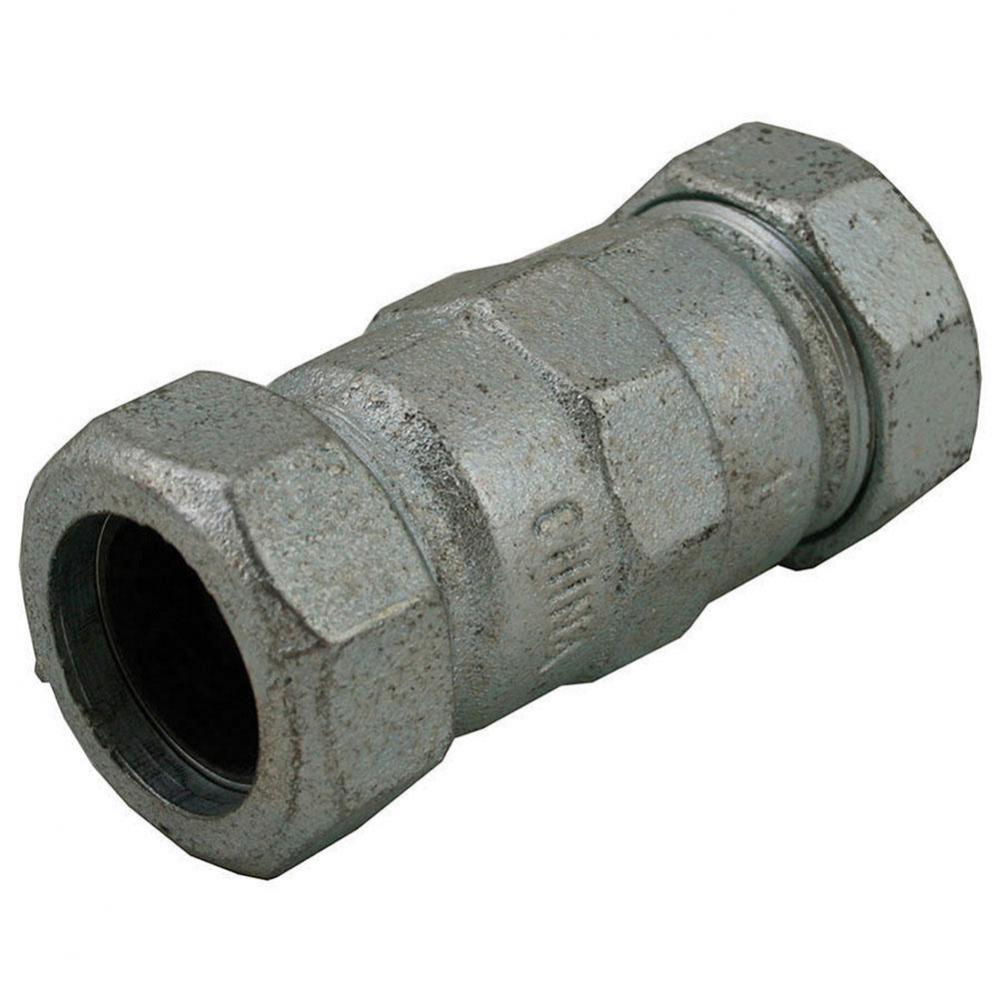 1'' IPS Malleable Iron Compression Coupling, Long Pattern, 3-7/8'' Body Length