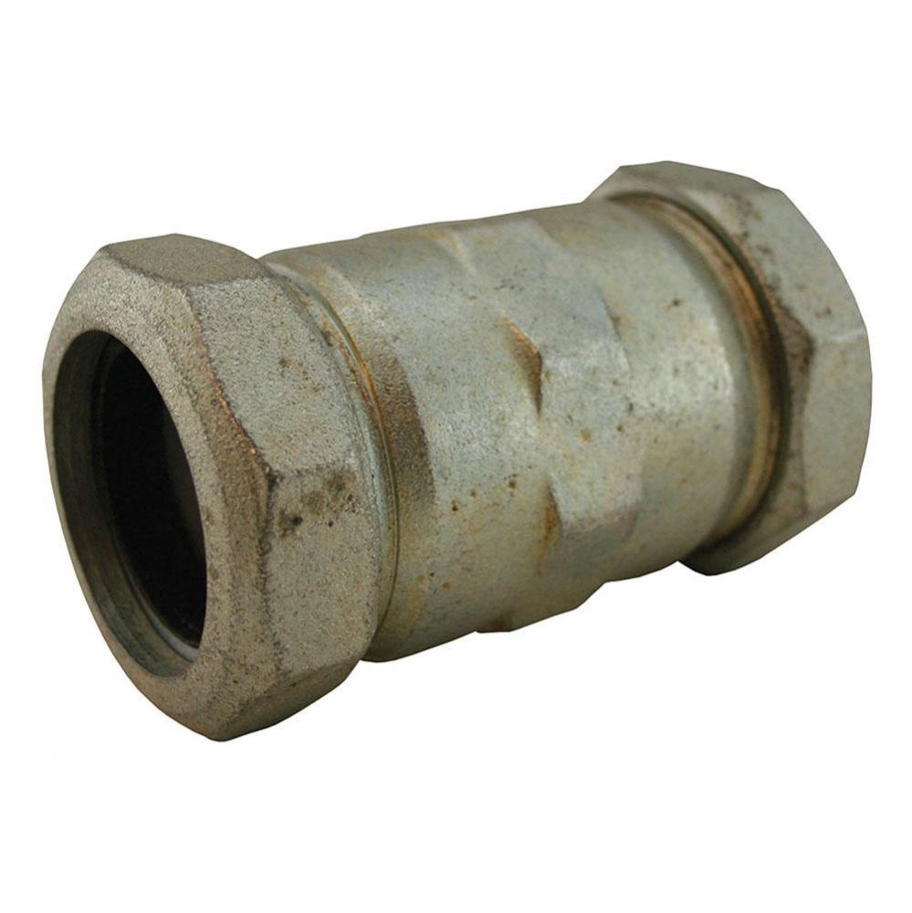 1-1/4'' IPS Malleable Iron Compression Coupling, Long Pattern, 4-1/8'' Body Le