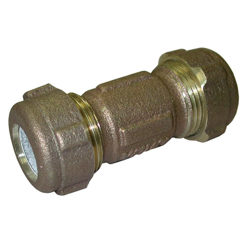 1/2'' CTS 3/8'' IPS Bronze Compression Coupling, Lead Free