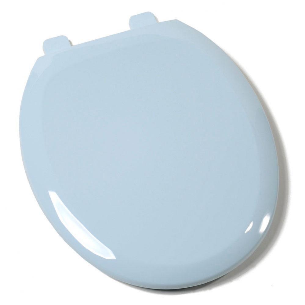 Slow-Close Premium Plastic Seat, Dresden Blue, Round Closed Front with Cover