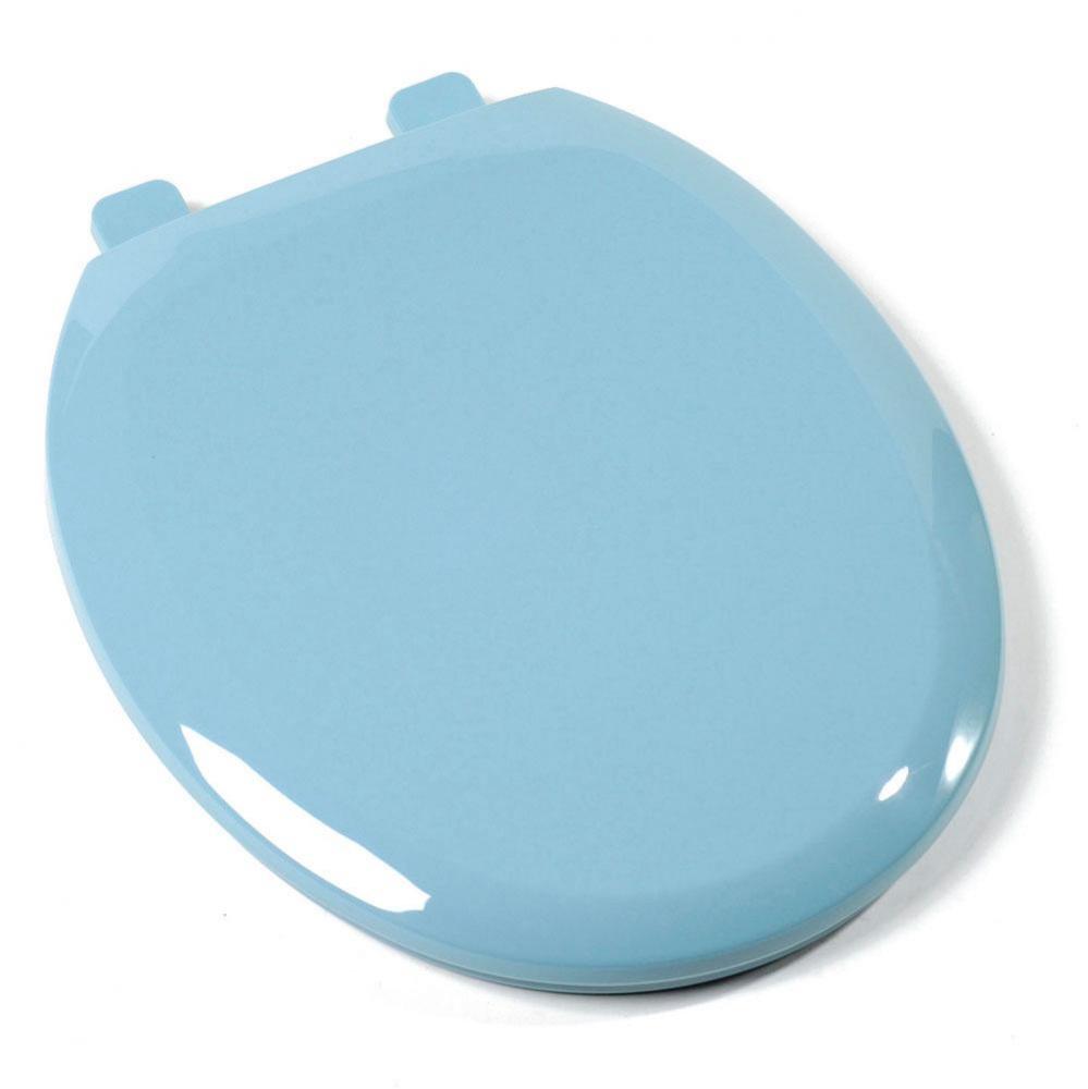 Slow-Close Premium Plastic Seat, Regency Blue, Round Closed Front with Cover
