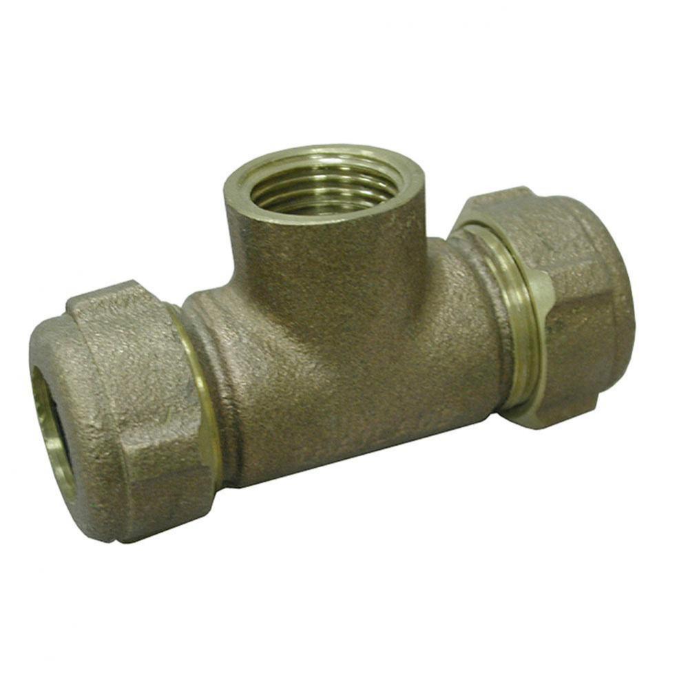 1/2'' CTS 3/8'' IPS, 1/2'' FIP Branch Compression Tee, Bronze