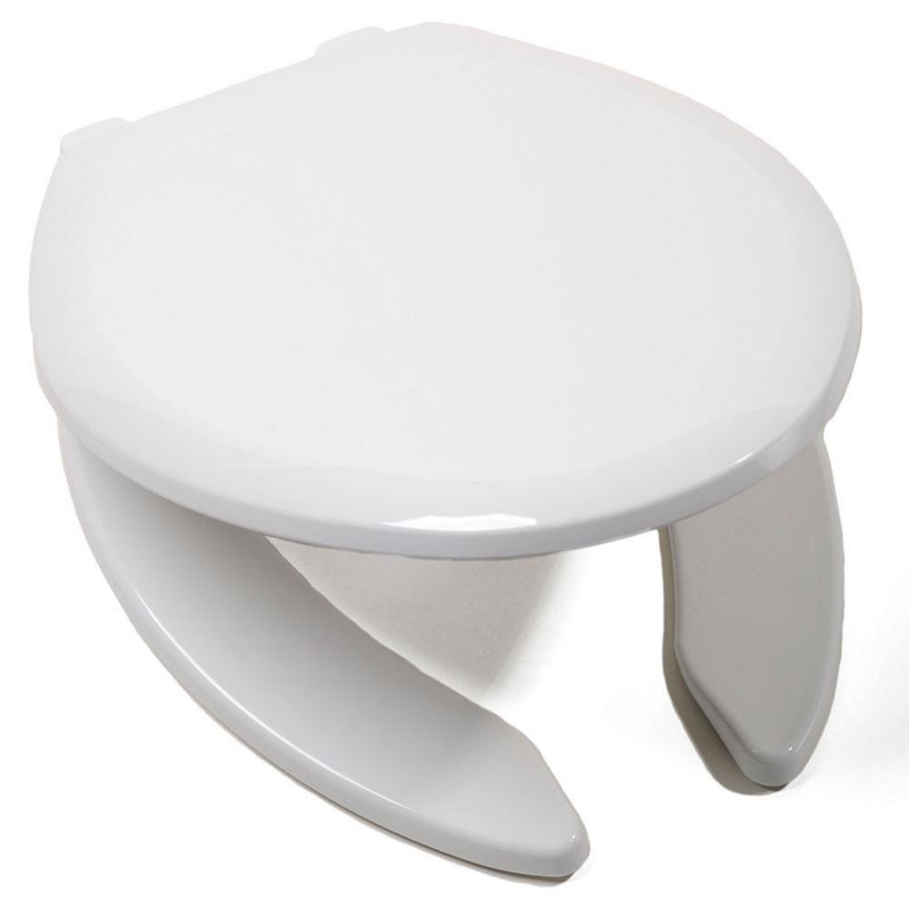 Slow-Close Premium Plastic Seat, White, Elongated Open Front with Cover