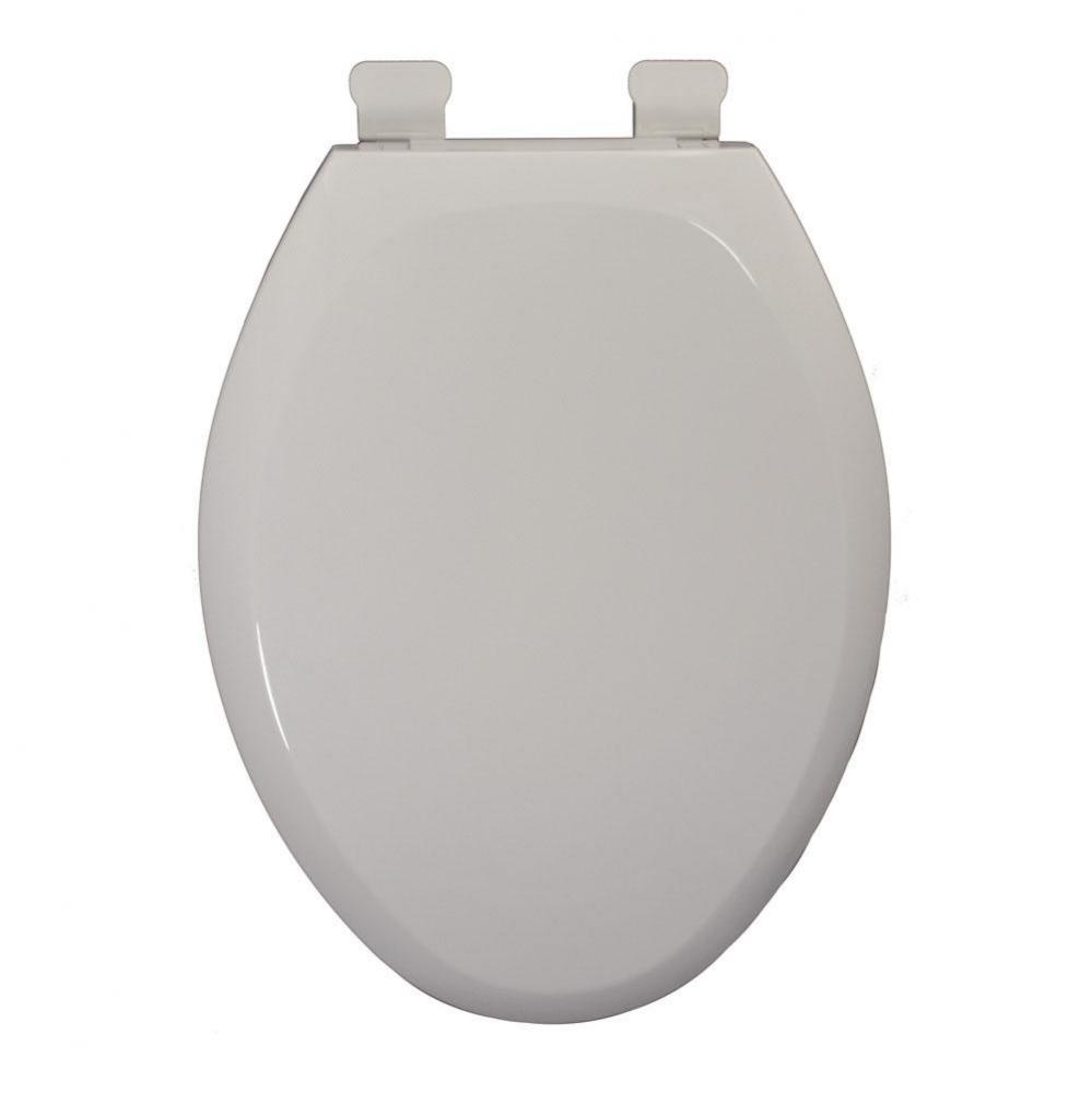 Slow-Close Premium Plastic Seat, Cotton White, Elongated Closed Front with Cover