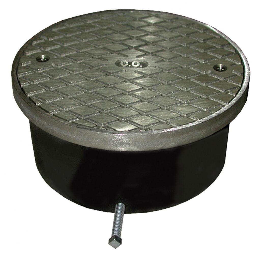 4'' Adjustable Access Cover with 6-1/2'' Nickel Bronze Cover with Ring - 2-5/8