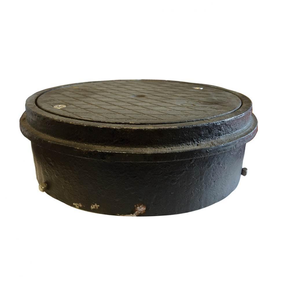 6'' Heavy Duty Adjustable Access Cover with Cast Iron Cover - 3'' Height