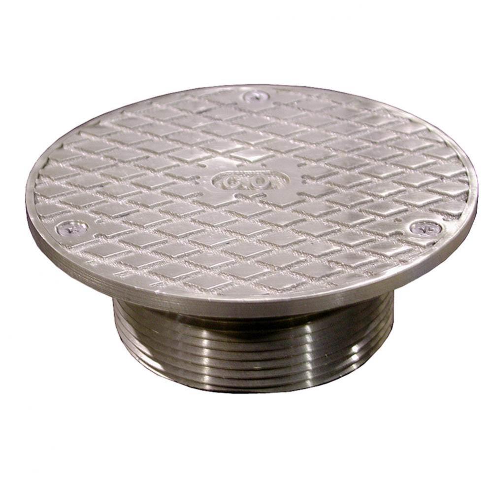 3'' Metal Cleanout Spud with 5'' Nickel Bronze Round Cover