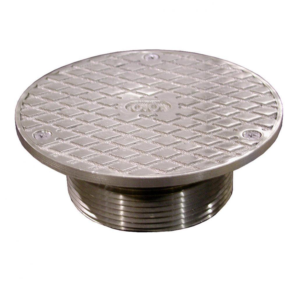 4'' Metal Cleanout Spud with 5'' Nickel Bronze Round Cover