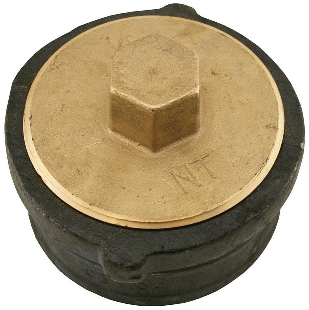 2'' No Hub Cleanout With 1-1/2'' Raised Head Heavy Plug - 2-1/8'' He