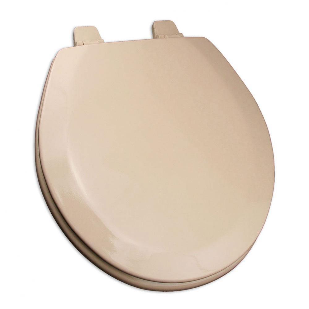 Deluxe Molded Wood Seat, Fawn Beige, Round Closed Front with Cover