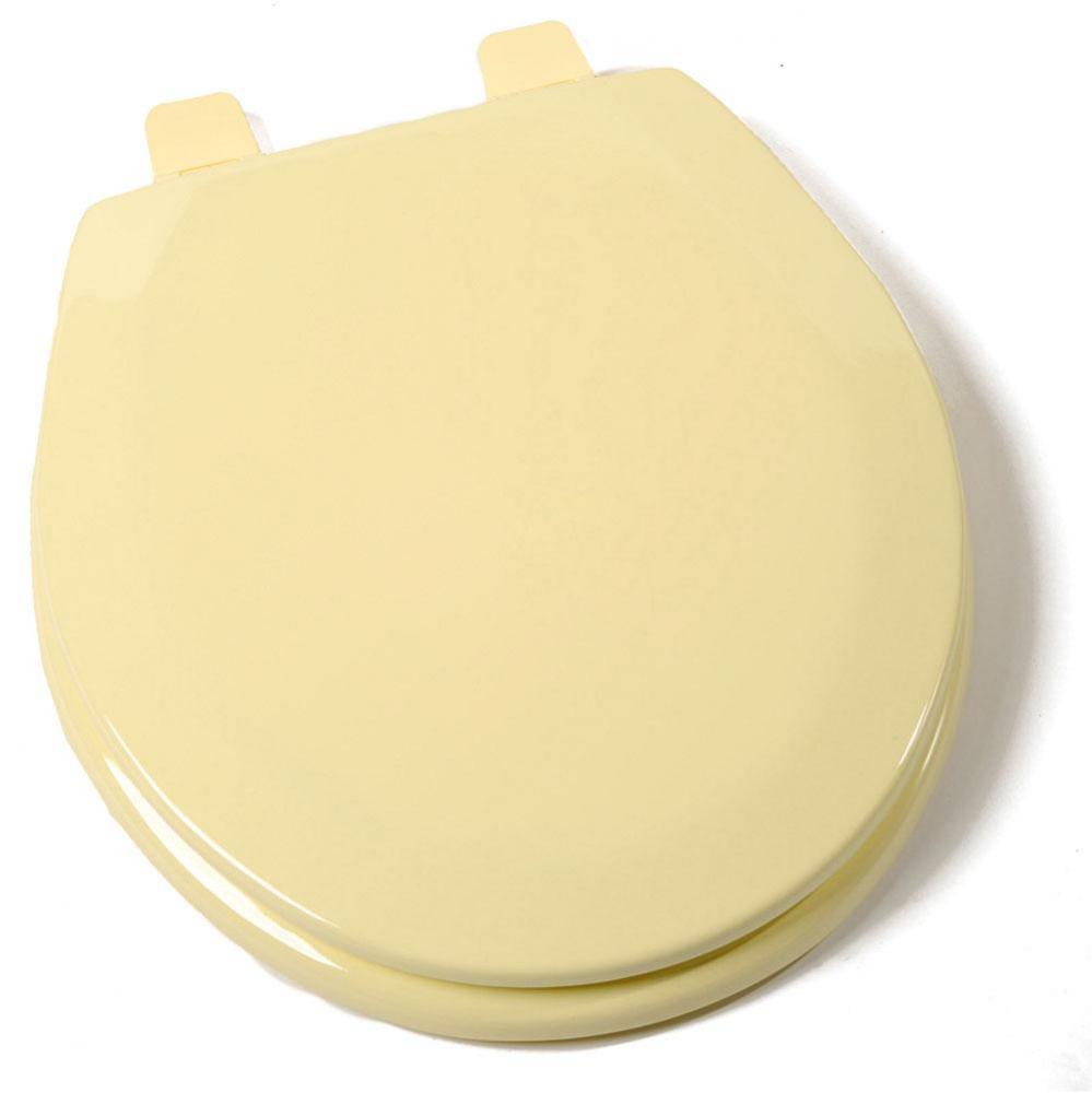 Deluxe Molded Wood Seat, Citron Yellow, Round Closed Front with Cover