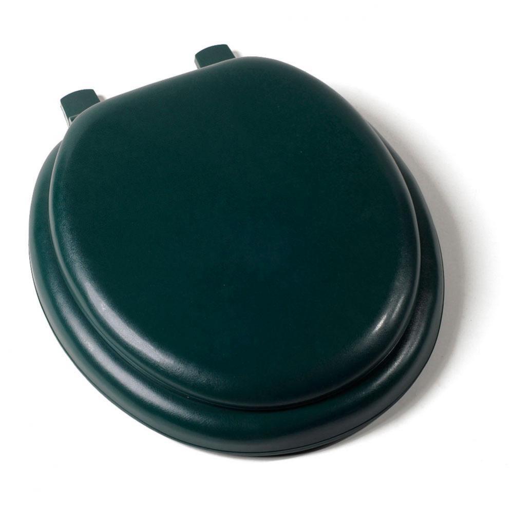 Deluxe Soft Seat with Wood Cores, Forest Green, Round Closed Front with Cover