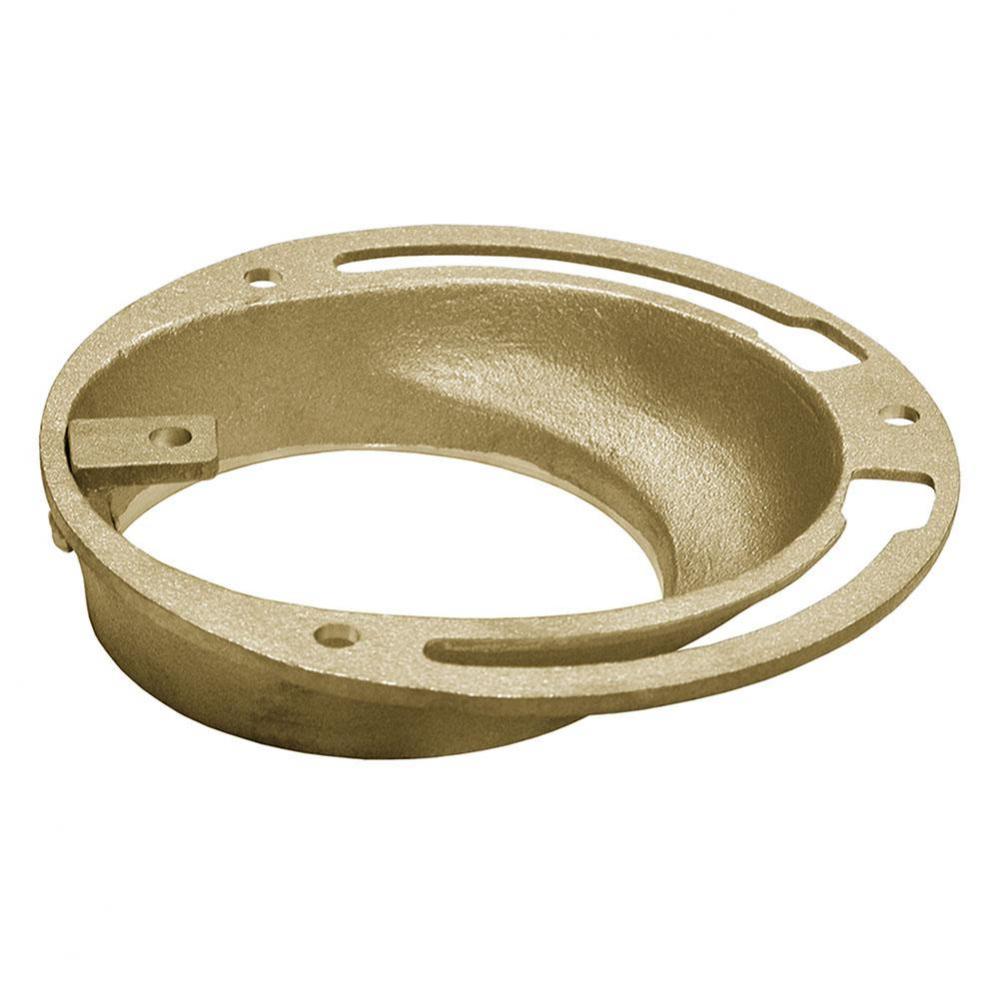 4'' x 2'' Brass Four Way Offset Closet Flange