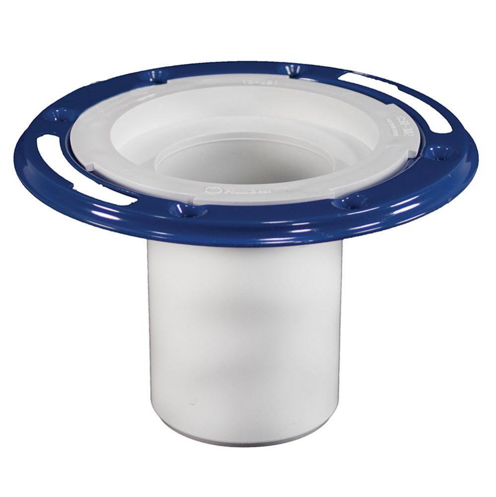 3'' PVC Closet Flange with Long Barrel and Metal Ring