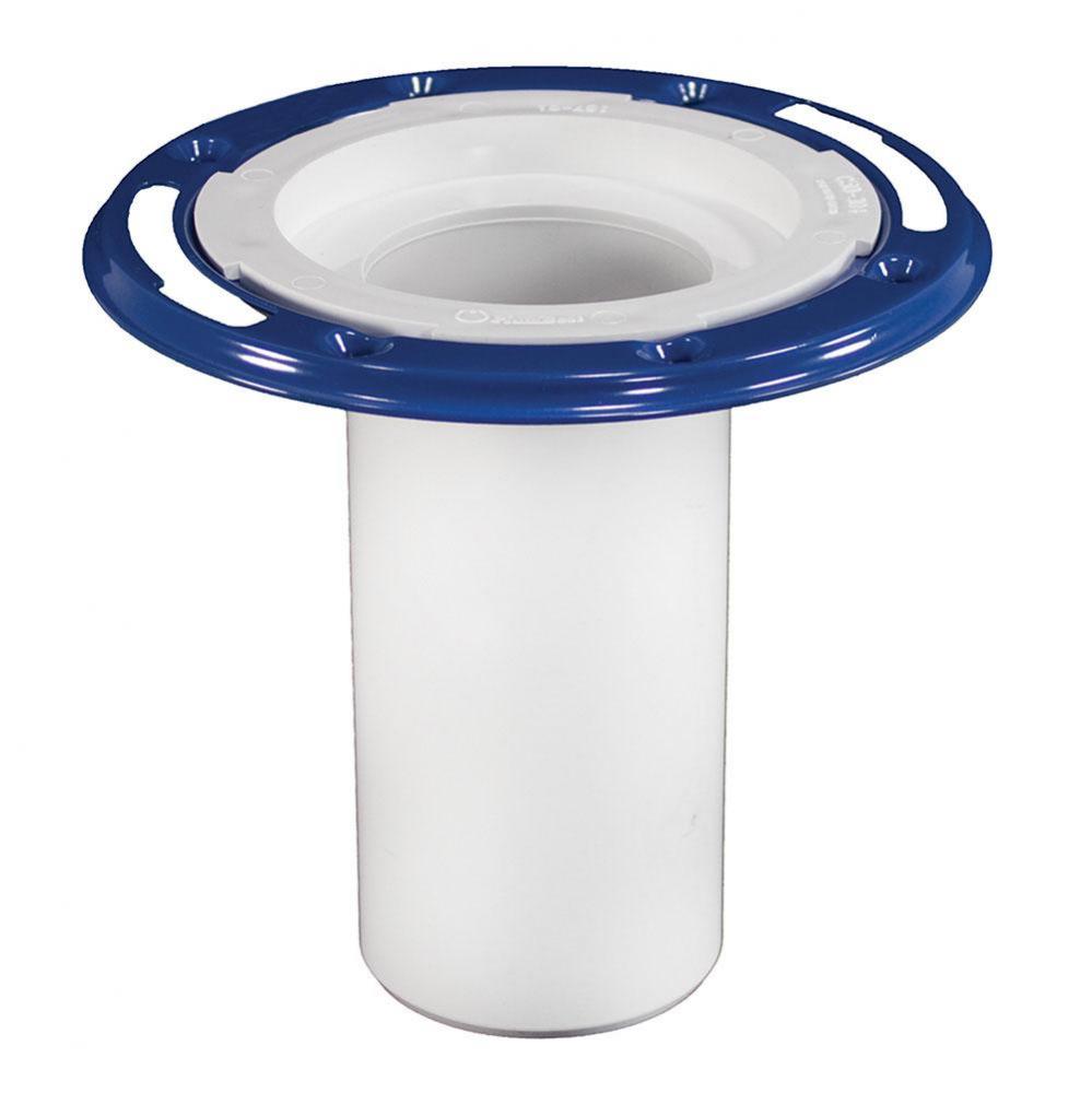 3'' PVC Closet Flange with Long Barrel and Metal Ring
