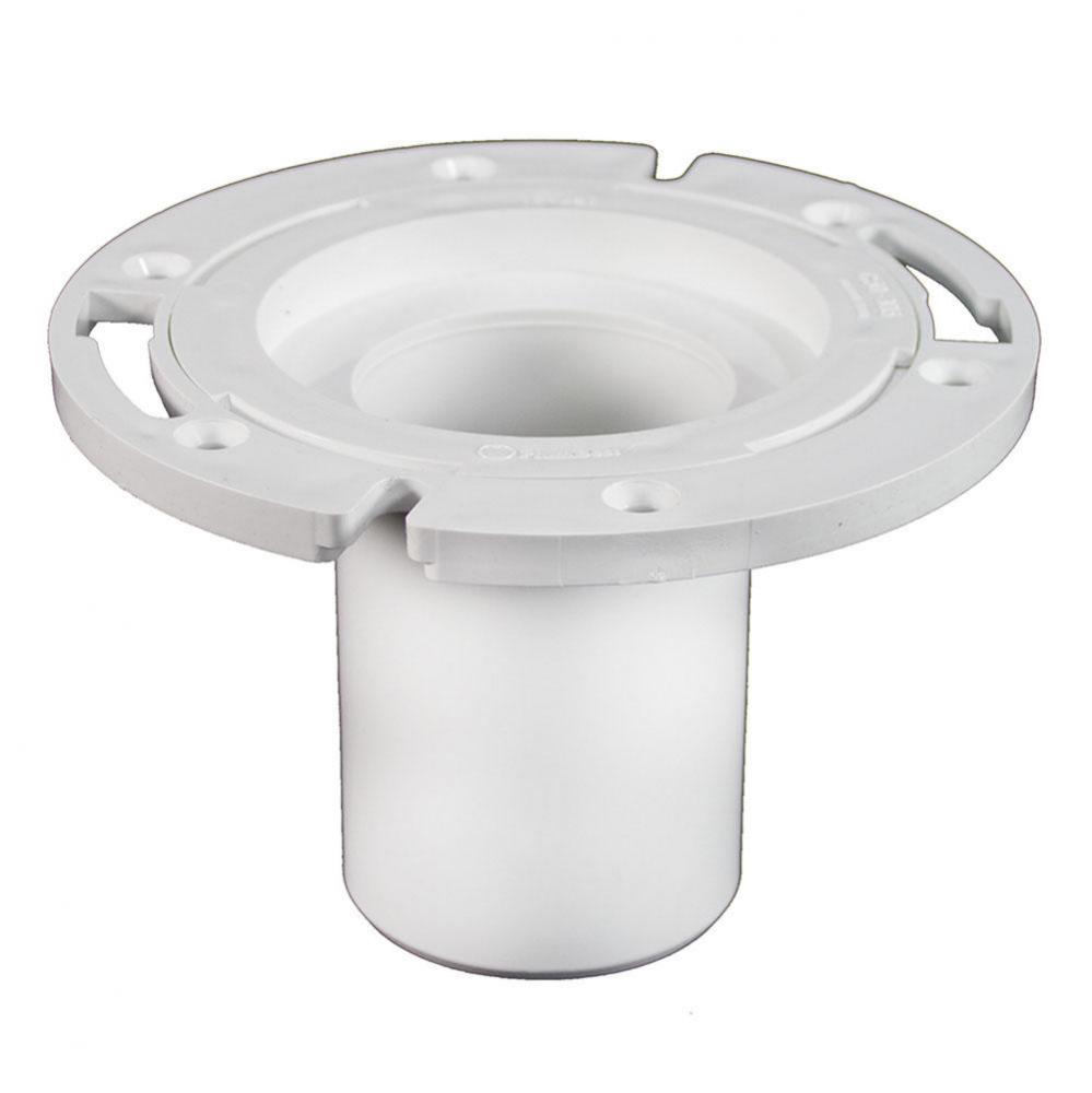 3'' PVC Closet Flange with Long Barrel and Plastic Ring