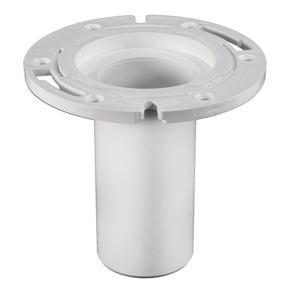 3'' PVC Closet Flange with Long Barrel and Plastic Ring
