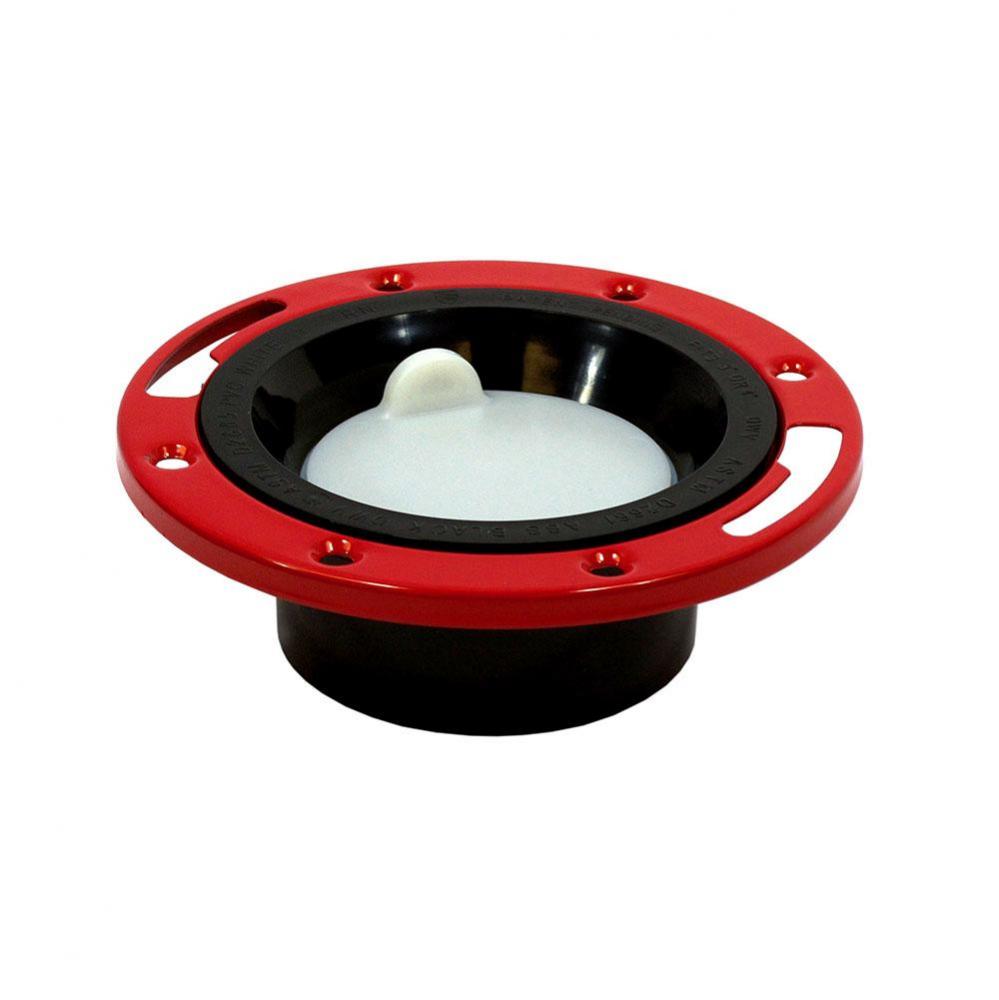 3'' x 4'' ABS Closet Flange with Metal Ring and Knockout