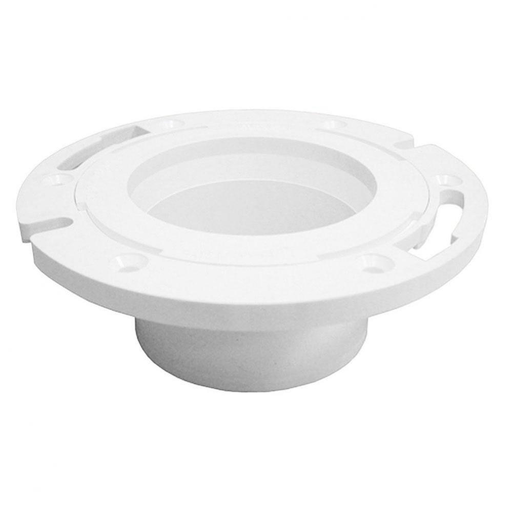 3'' x 4'' Plumbfit PVC Closet Flange with Plastic Swivel Ring less Knockout