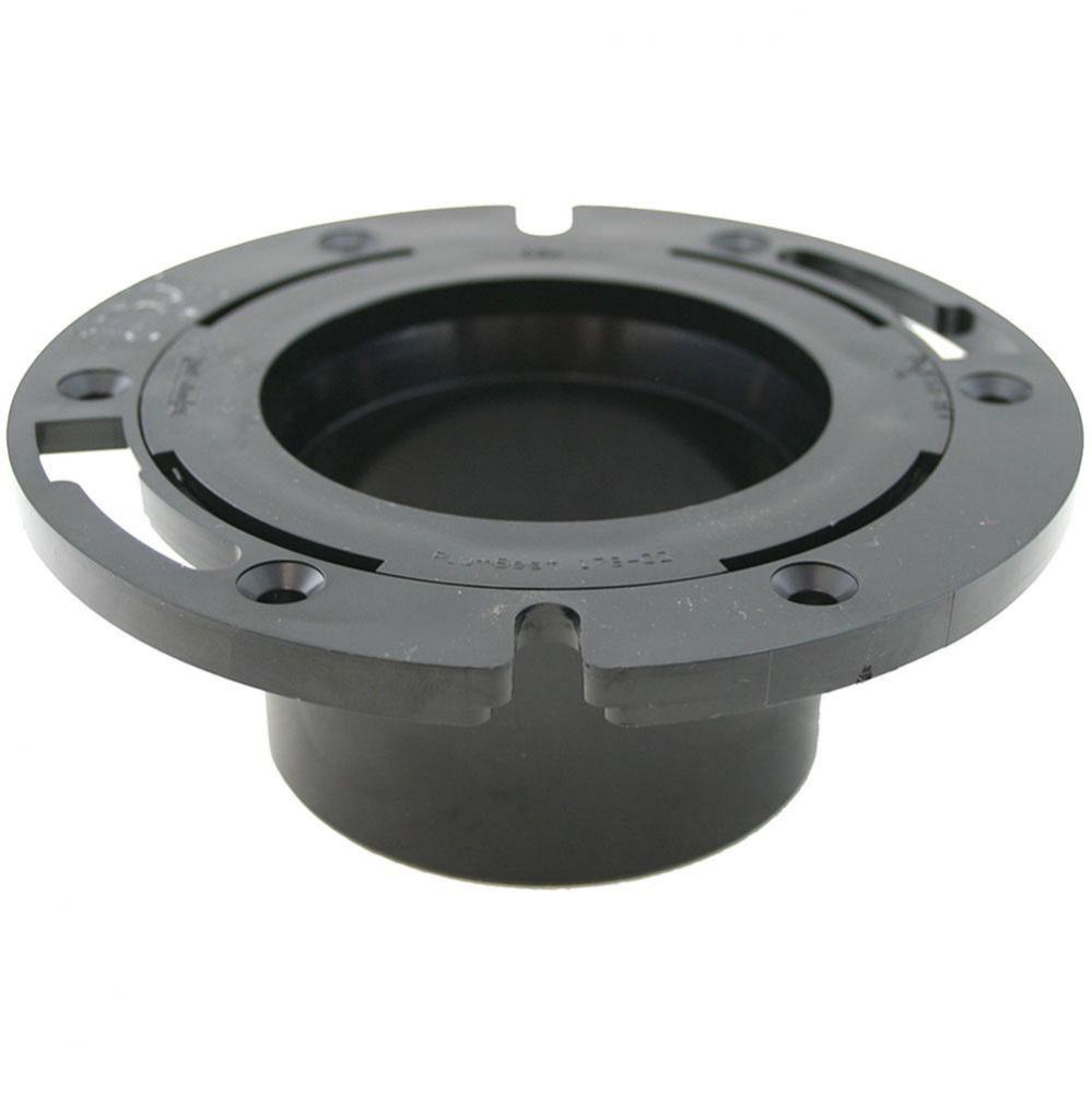 3'' x 4'' Plumbfit ABS Closet Flange with Plastic Swivel Ring less Knockout