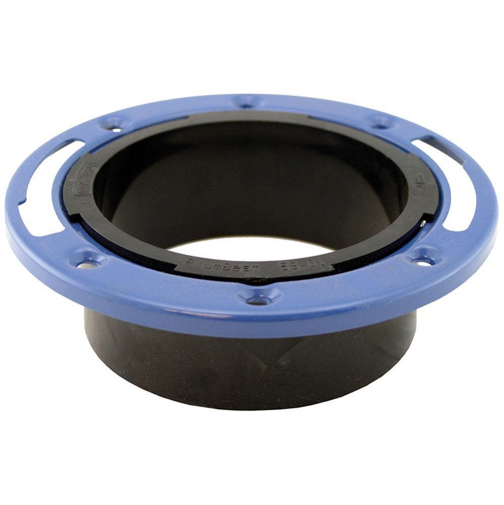 4'' Plumbfit ABS Closet Flange with Metal Rings less Knockout