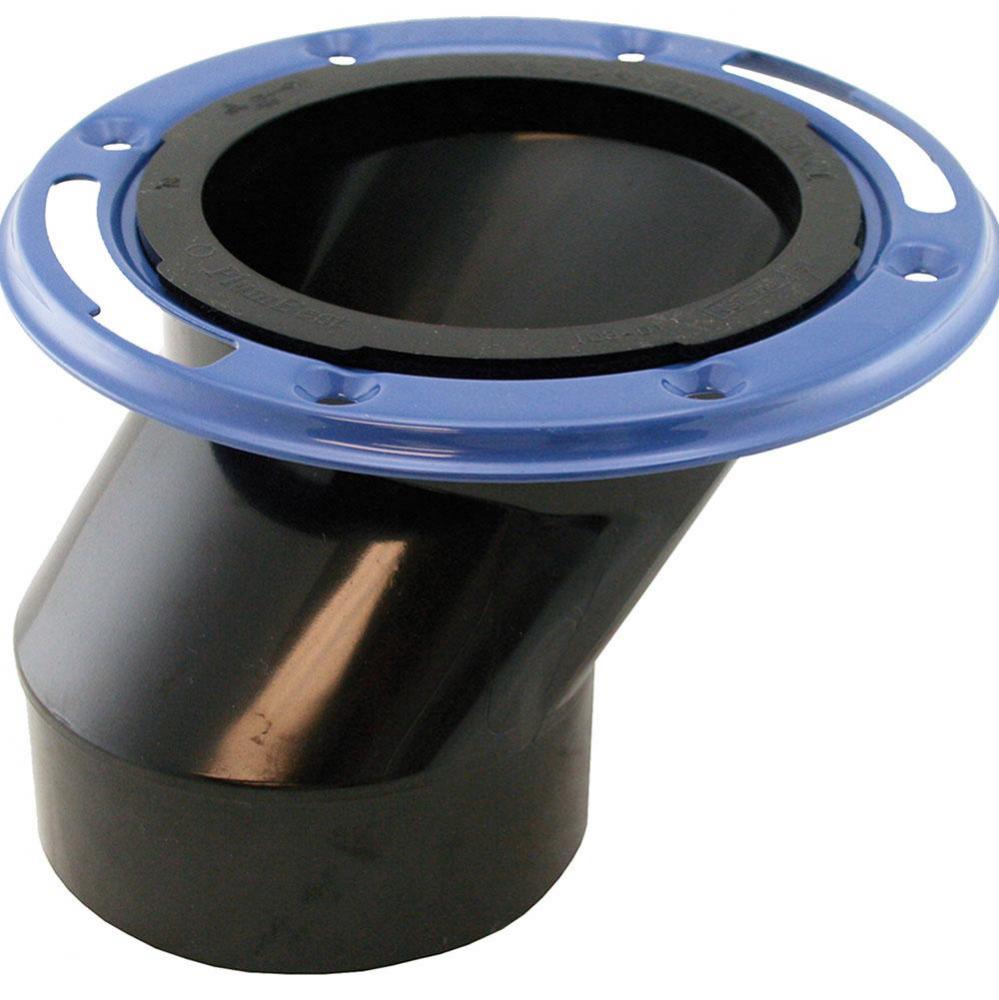 3'' x 4'' Offset ABS Closet Flange with Metal Ring less Knockout