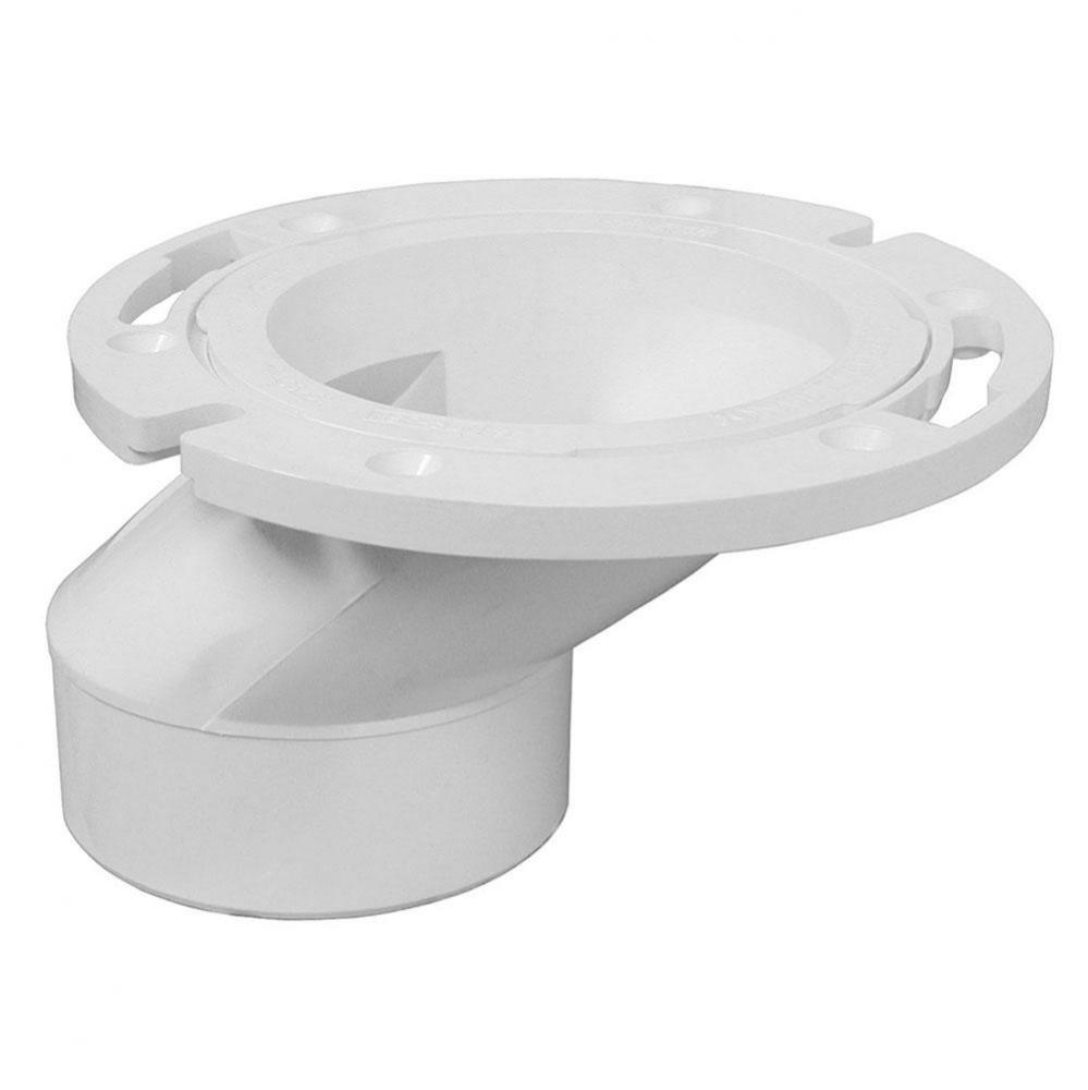 3'' x 4'' Plumbfit PVC Offset Closet Flange with Plastic Swivel Ring less Knoc