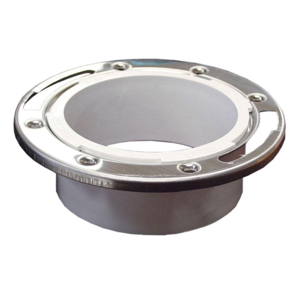 4'' Plumbfit PVC Closet Flange with Stainless Steel Ring less Knockout