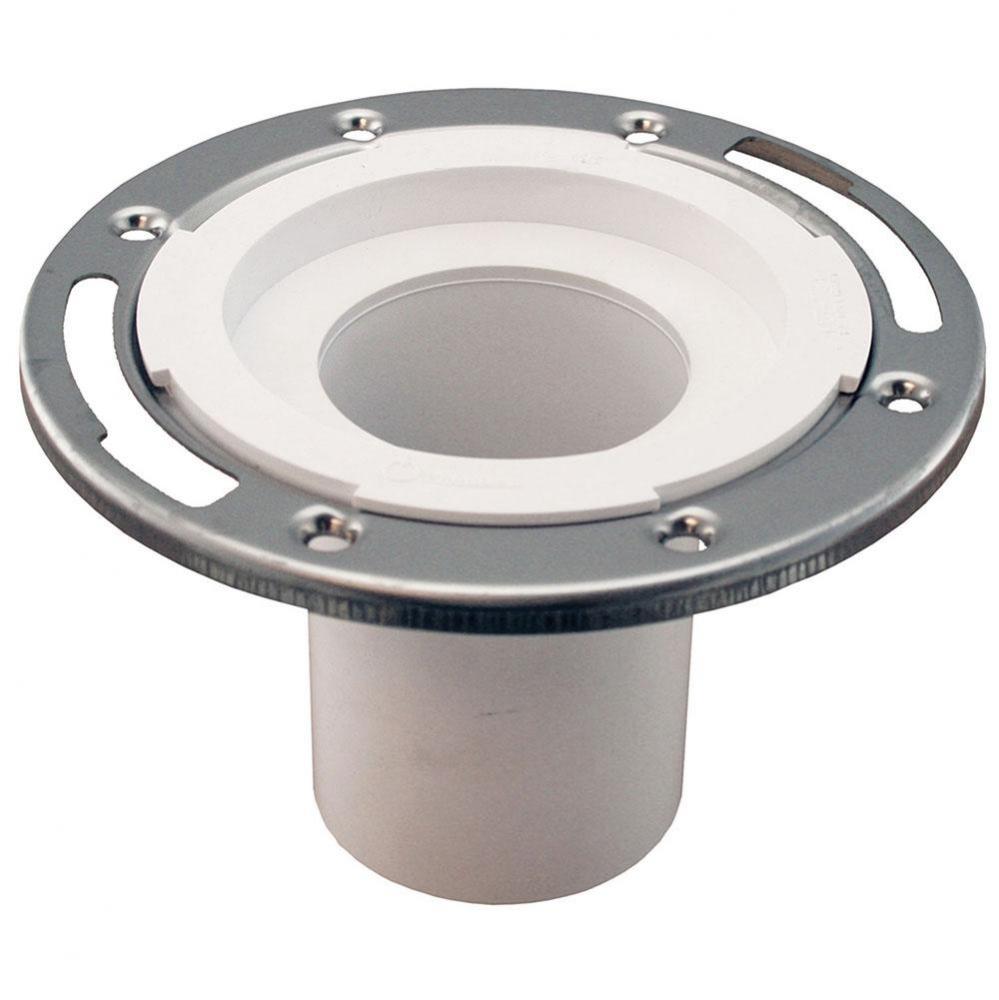 3'' Plumbfit PVC Closet Flange with Stainless Steel Ring less Knockout