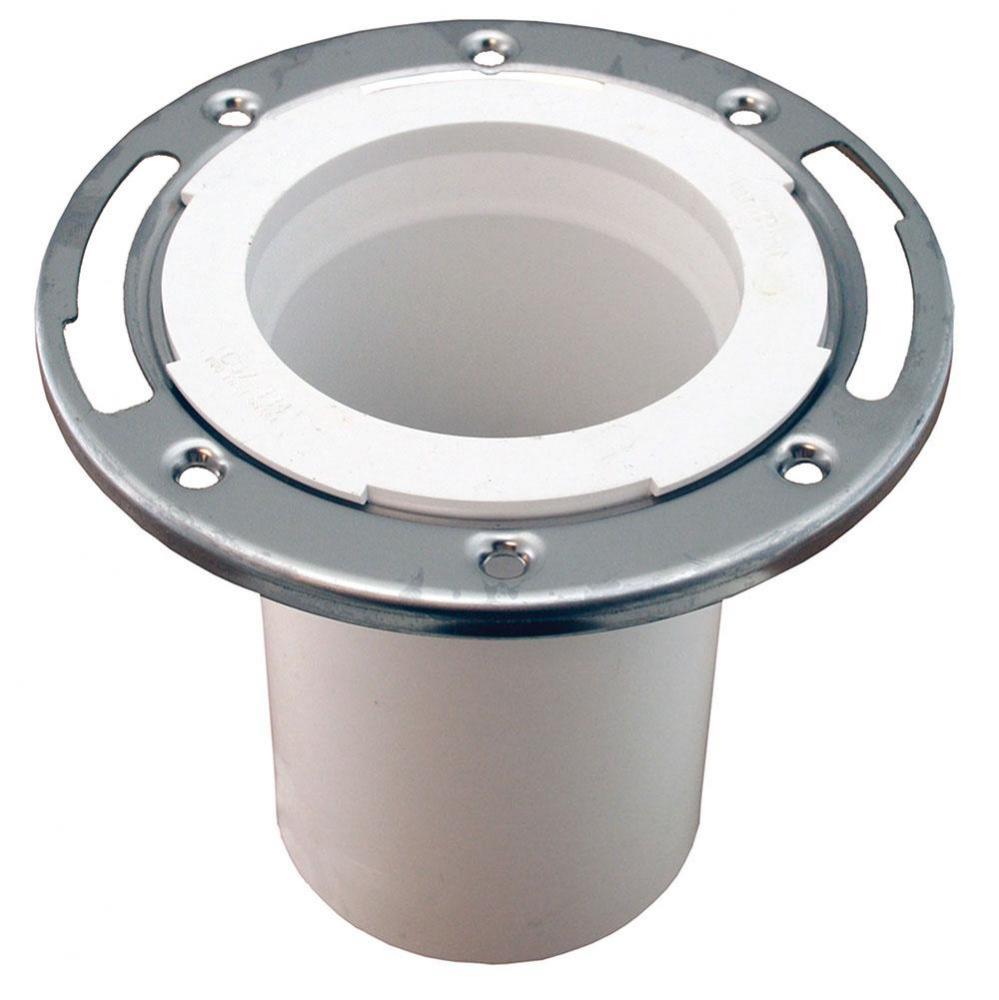 3'' x 4'' Plumbfit PVC Closet Flange with Stainless Steel Ring less Knockout