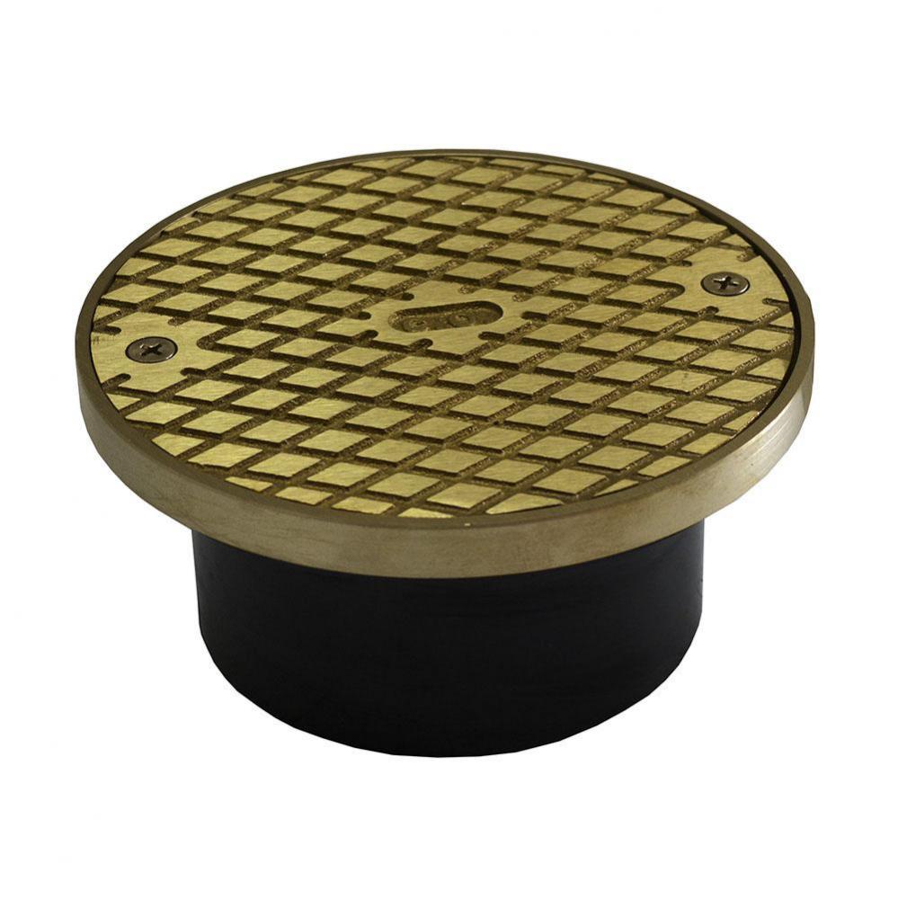 4'' ABS General Purpose Access Fitting with 6'' Polished Brass Cover with Ring