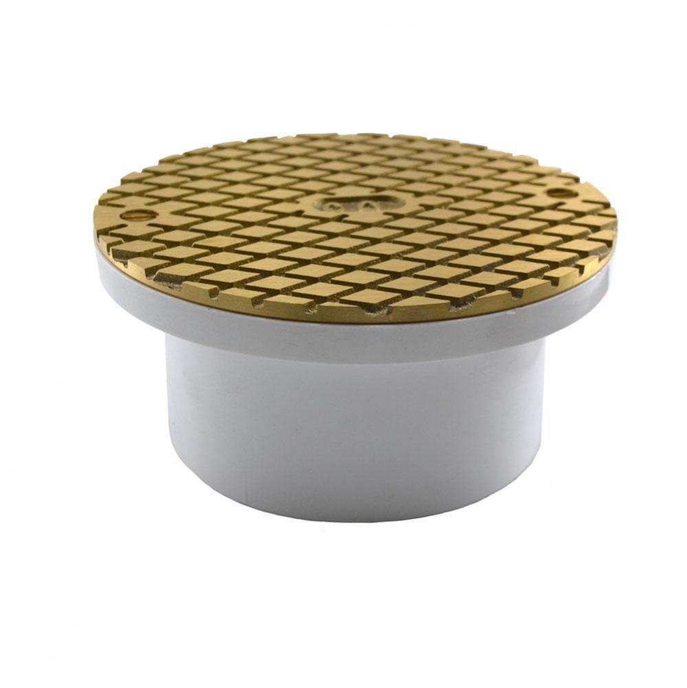 3'' x 4'' PVC General Purpose Access Fitting with 5'' Polished Brass