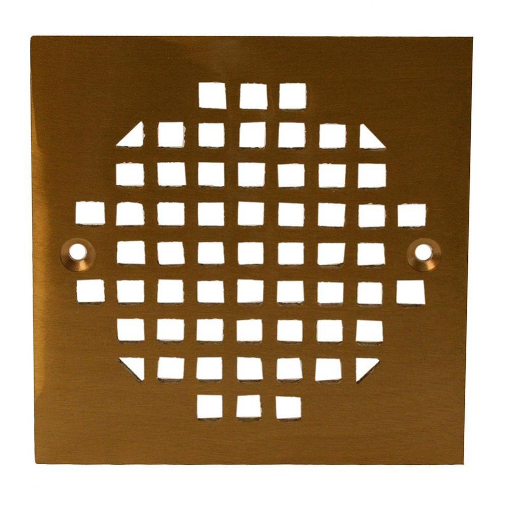 4'' Polished Brass Square Cast Coverall Strainer