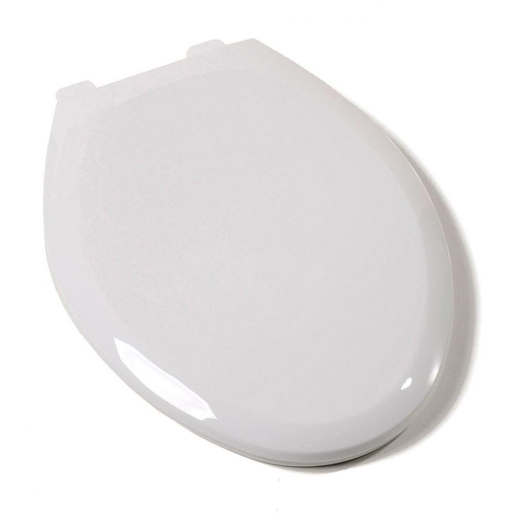 Slow-Close Premium Plastic Seat, White, Elongated Closed Front with Cover