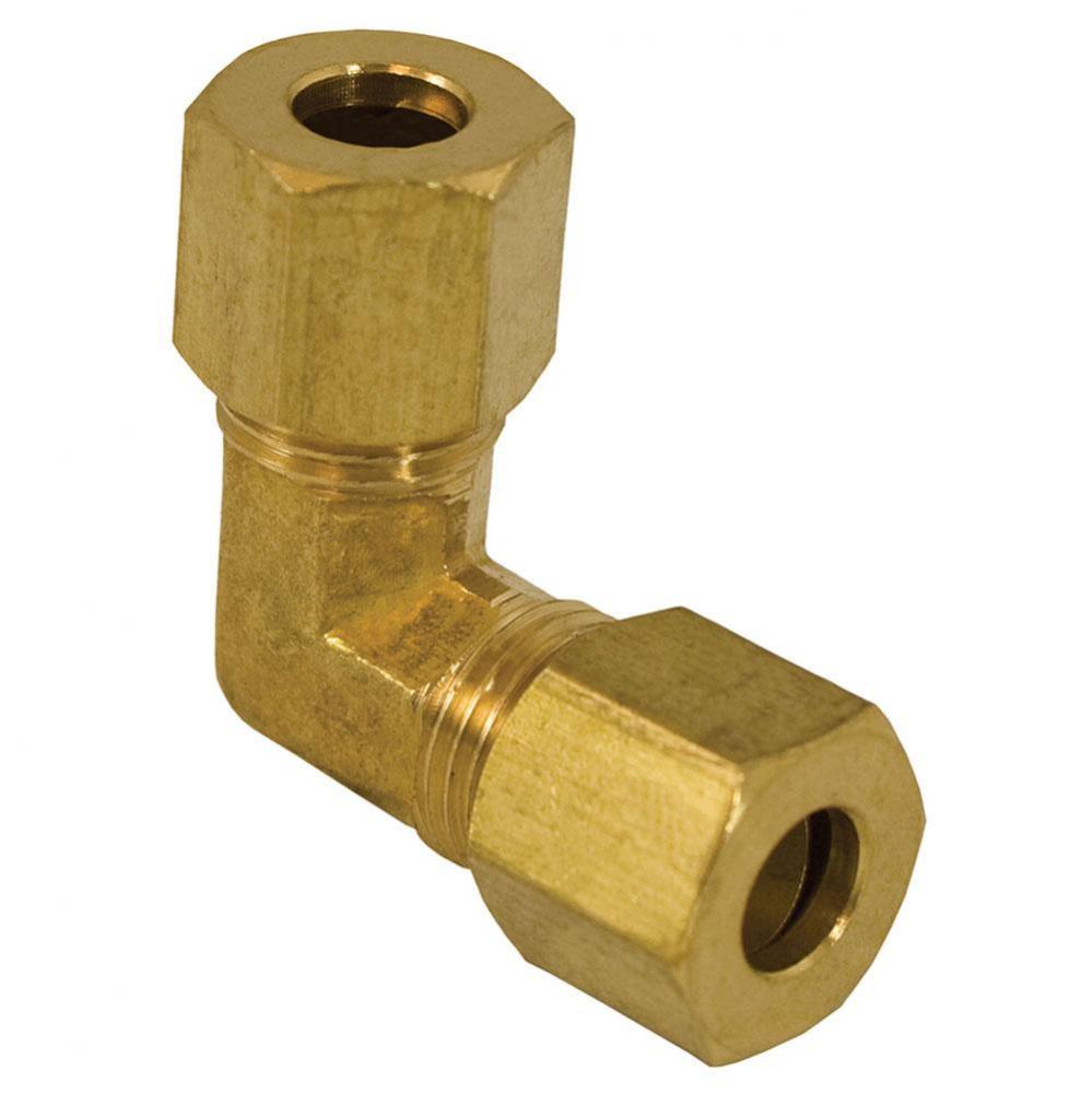 1/4'' 90degree Brass Compression Elbow, Lead Free