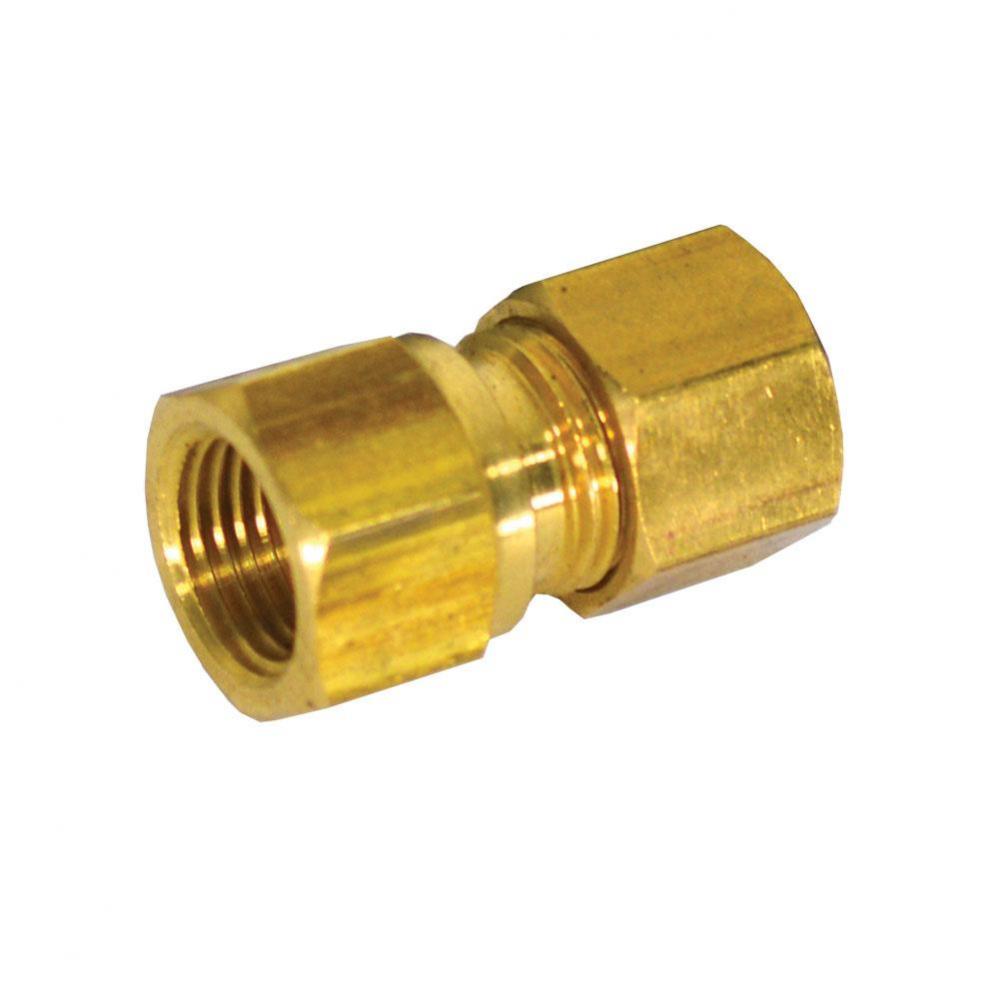 1/4'' x 1/8'' Brass Compression x Female Connector, Lead Free