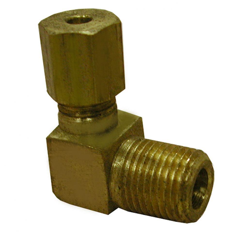 1/4'' x 1/8'' 90degree Brass Compression x Male Elbow, Lead Free