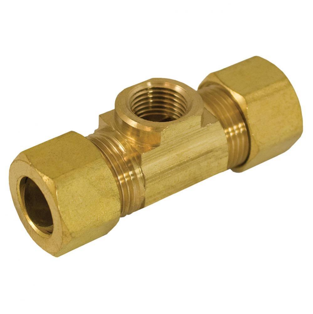 3/8'' x 1/8'' Brass Compression x Female Branch Tee, Lead Free