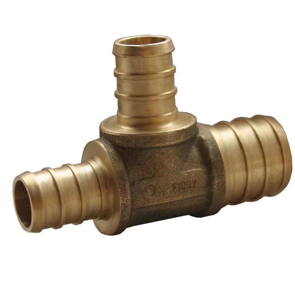 3/4'' x 1/2'' x 3/4'' Brass PEX Reducing Tee, Lead Free