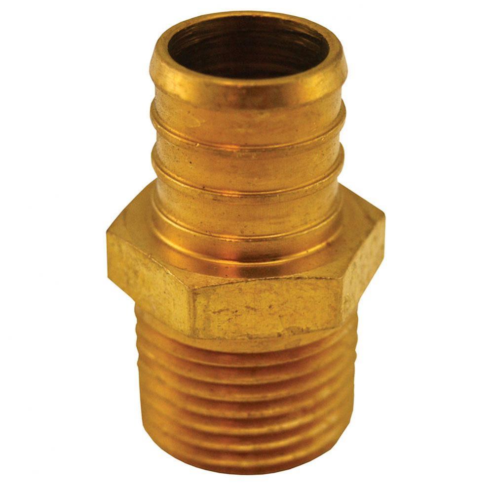 3/4'' x 1/2'' Brass PEX x Male Adapter, Lead Free