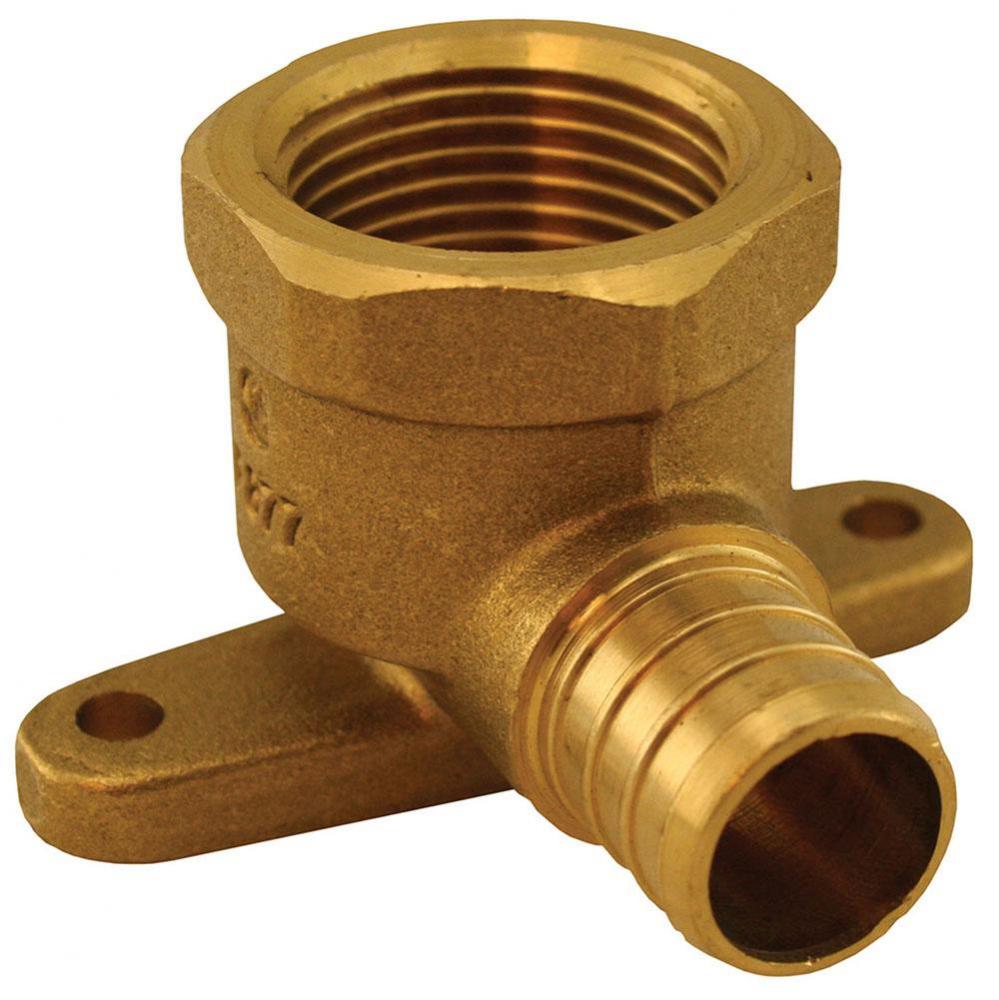 3/4'' x 3/4'' Brass PEX x Female Drop Ear 90degree Elbow, Lead Free