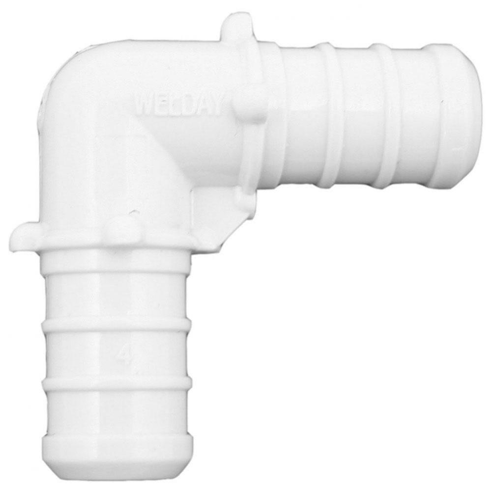 1/2'' 90degree Plastic White PEX Elbow, Lead Free